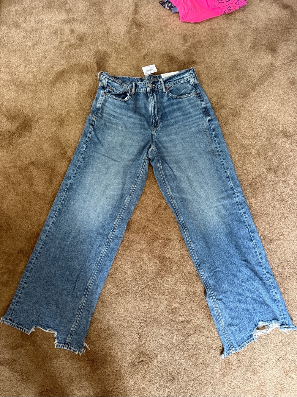 NWT American Eagle Dreamy Drape Super High-Rise Baggy Wide Leg Jeans - sz 12L